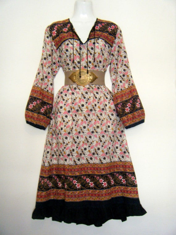 vintage 1960s Indian cotton hippie festival dress,