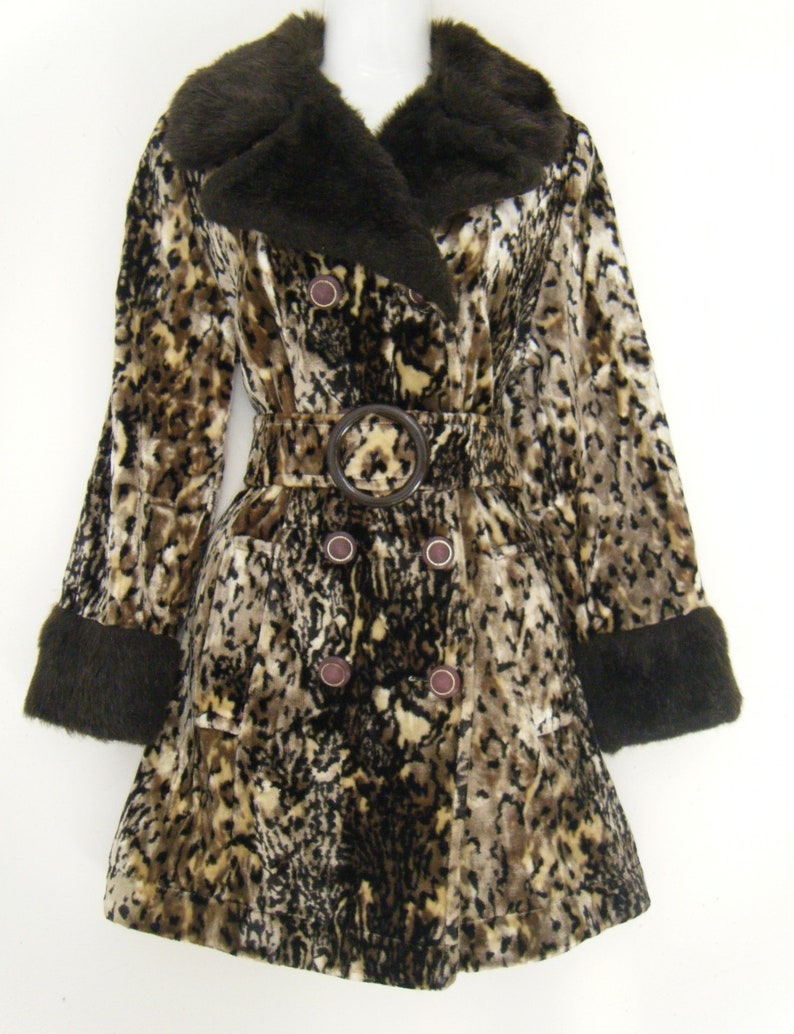 Convertible Vintage 1960s Leopard Faux Fur Coat Floor Length Etsy