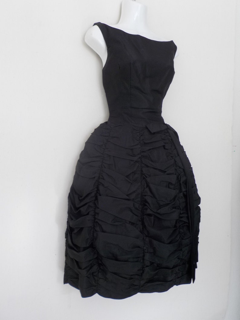 1950s black cocktail dress