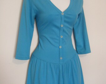 Vintage 1980s COTTON MIDI Day dress, size m