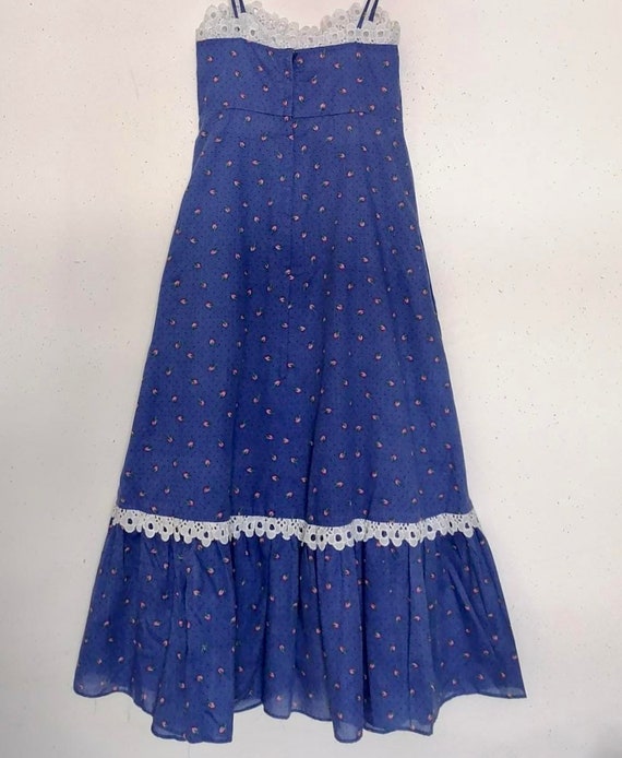 Vtg 70s GUNNE SAX Style Floral PRAIRIE Hippie Dress /… - Gem
