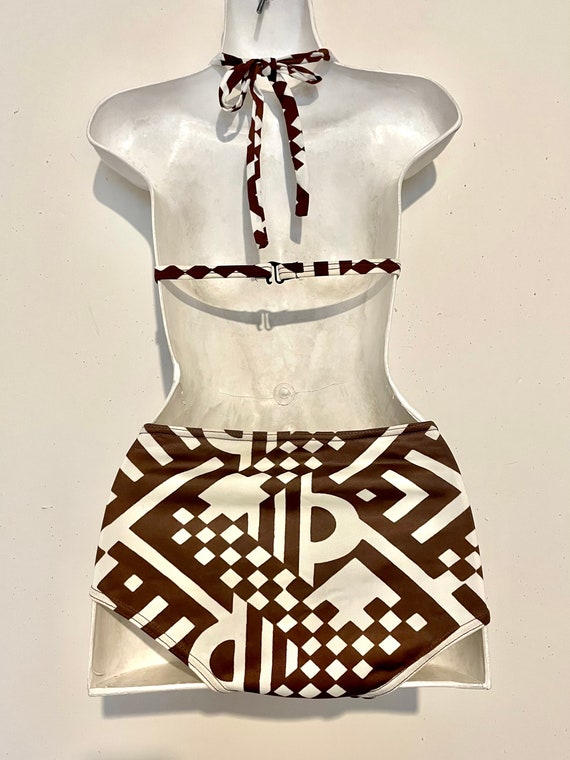 Wild print 1960s HALTER BIKINI  2 piece swimsuit,… - image 6