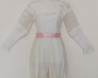 RARE 70's VICTORIAN STYLE Lace Bodiced Pantaloons Onesie, Bloomers Slip, size s