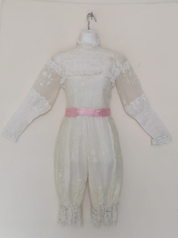 RARE 70's VICTORIAN STYLE Lace Bodiced Pantaloons… - image 1