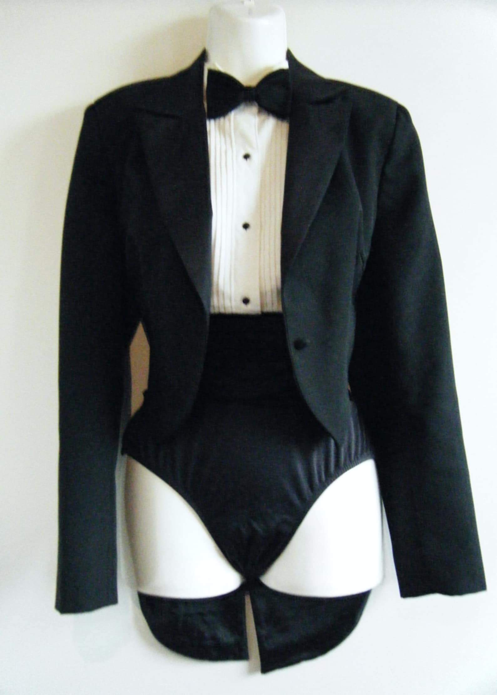 Reserved......80s womens tuxedo with tails jacket tux shirt Etsy