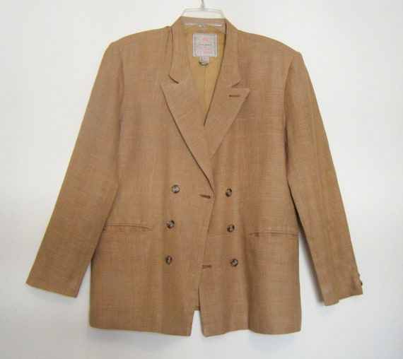 1940s menswear inspired 80s BLAZER womens jacket,… - image 4