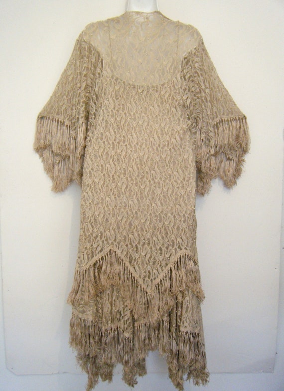1920s FRINGE FLAPPER Dress and Matching Duster Ja… - image 2