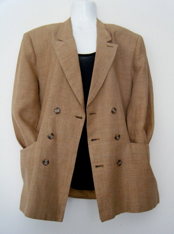 1940s menswear inspired 80s BLAZER womens jacket,… - image 2