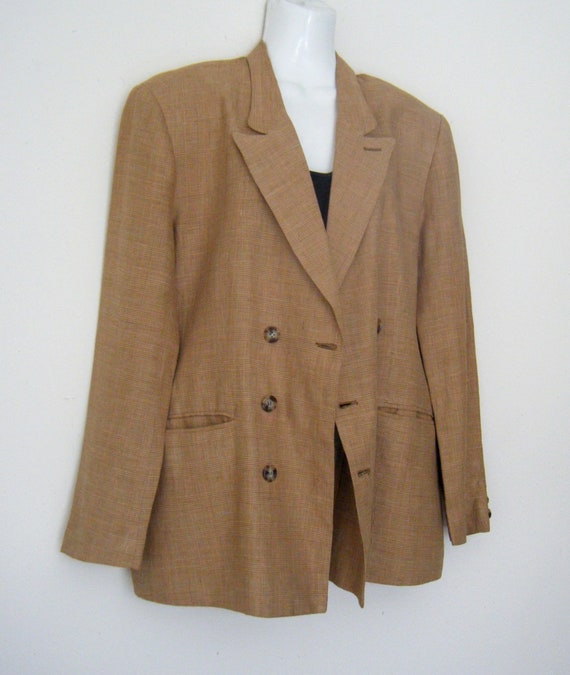 1940s menswear inspired 80s BLAZER womens jacket,… - image 7