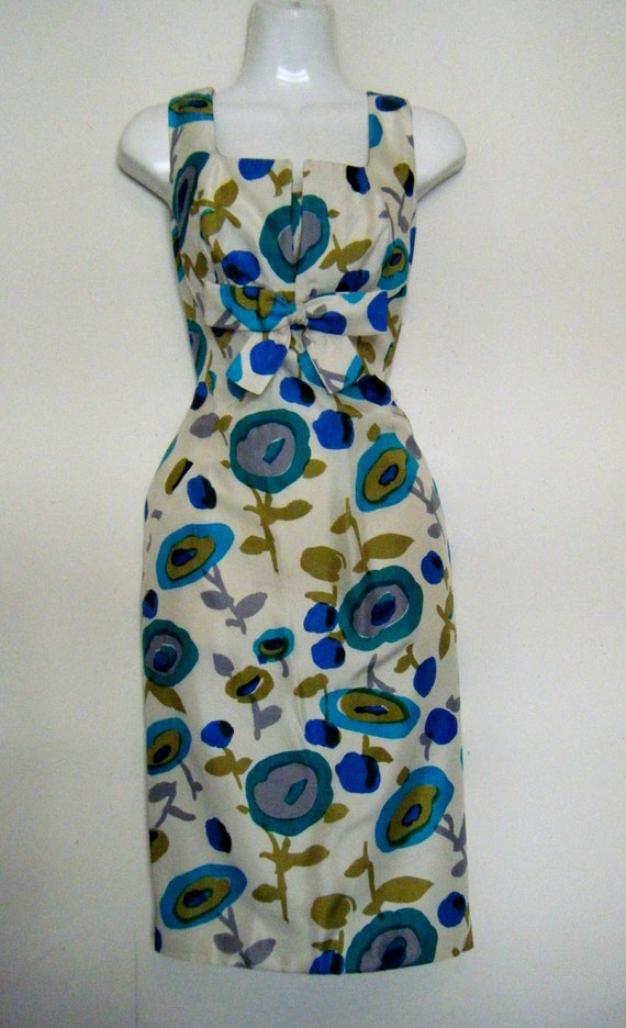 BOMBSHELL 50s/ 60s Silk WIGGLE DRESS, size m
