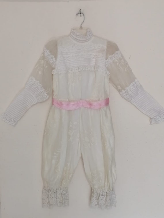 RARE 70's VICTORIAN STYLE Lace Bodiced Pantaloons… - image 5