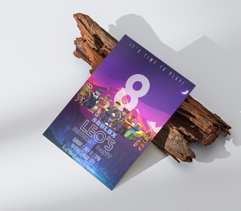 Roblox Birthday Invitation Roblox Game Party Roblox Invitation Kids ...