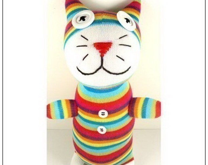 Handmade Sock Cat Kitty Stuffed Animal Doll Baby Toys Etsy