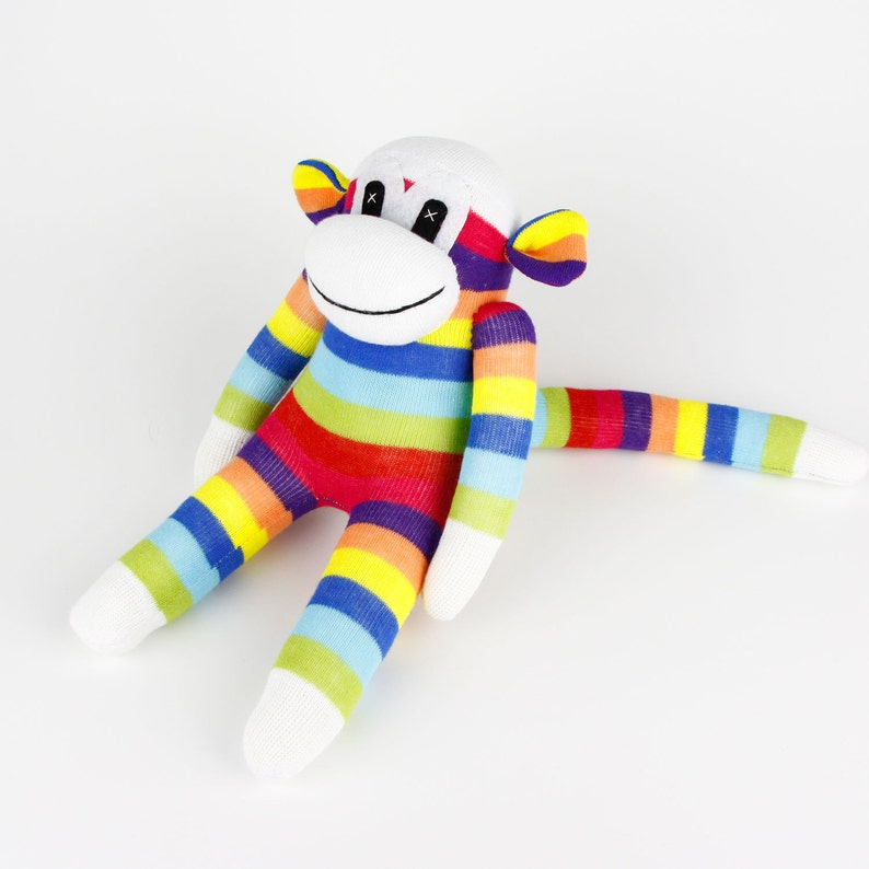 Christmas Gift Handmade Sock Monkey Stuffed Animal Doll Baby Etsy