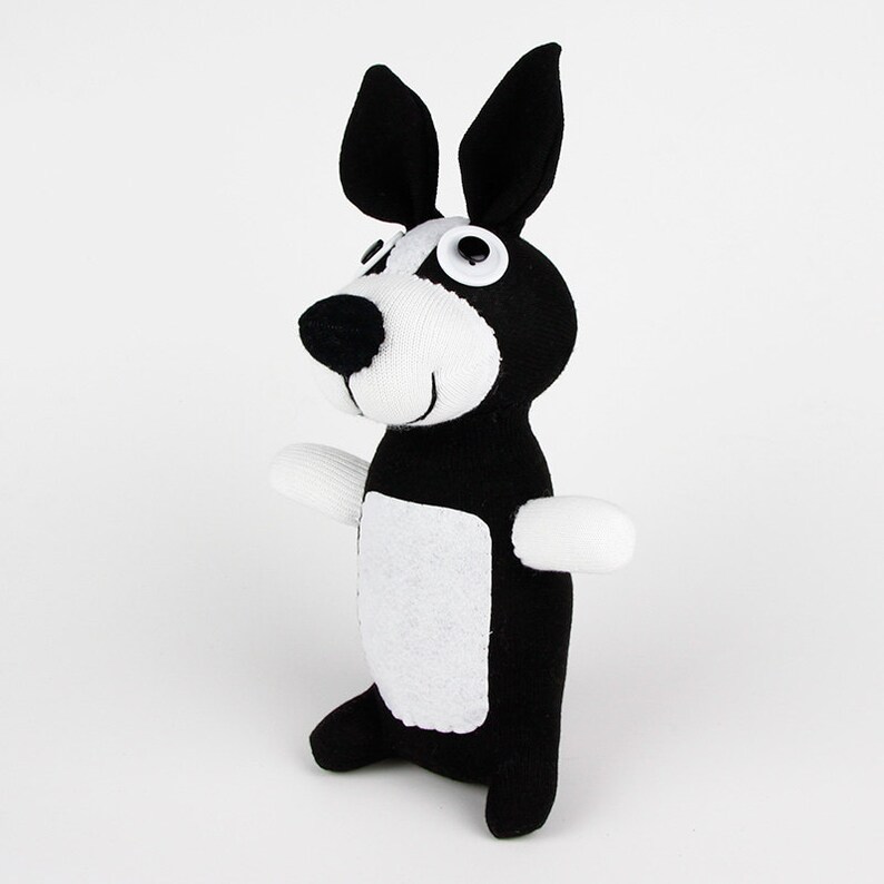Handmade Sock Boston Terrier Dog Stuffed Animal Doll Baby Toys Kids Gift