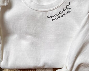 Embroidered Soccer Mom Sweatshirt, Comfort Colors Soccer Mom Crewneck, Game Day Outfit, Birthday or Christmas Gift E002