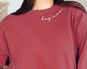 Boy Mom Embroidered Shirt, Boy Mama Shirts, Comfort Colors Mom Shirt, Busy and Comfy Mom Life Shirt, Mother's Day Gift, Gifts for Mom E033