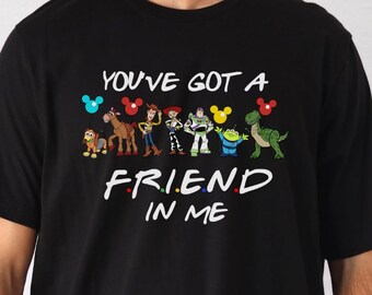 Camiseta "Tienes un amigo en mí", camiseta de la familia de Toy Story, camiseta de los personajes de Toy Story, camiseta de los amigos de Disney, camiseta de la pareja de Disney, D067