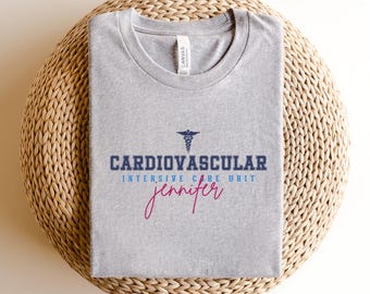 Camiseta personalizada de enfermera de UCI cardiovascular: Camiseta de enfermera cardíaca