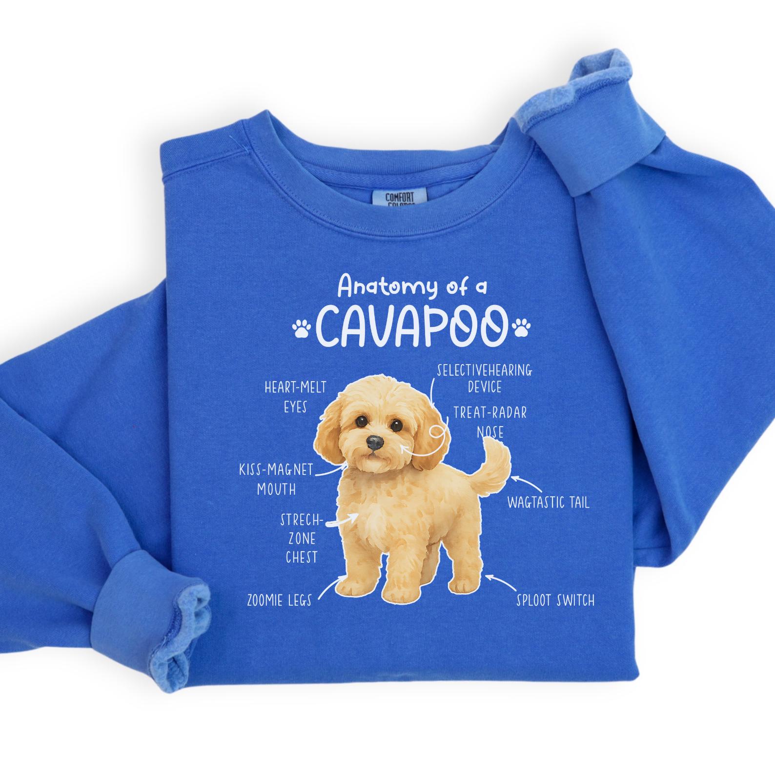 Anatomy of A Cavapoo Sweatshirt, Dog Lover Comfort Colors Shirt ...