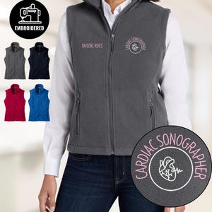 Personalized Cardiac Sonographer Vest Jacket, Embroidered Sleeveless Jacket, V012