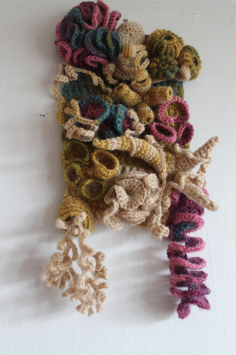 Coral Reef Freeform Crochet Wall Hanging Sculpture Fiber | Etsy