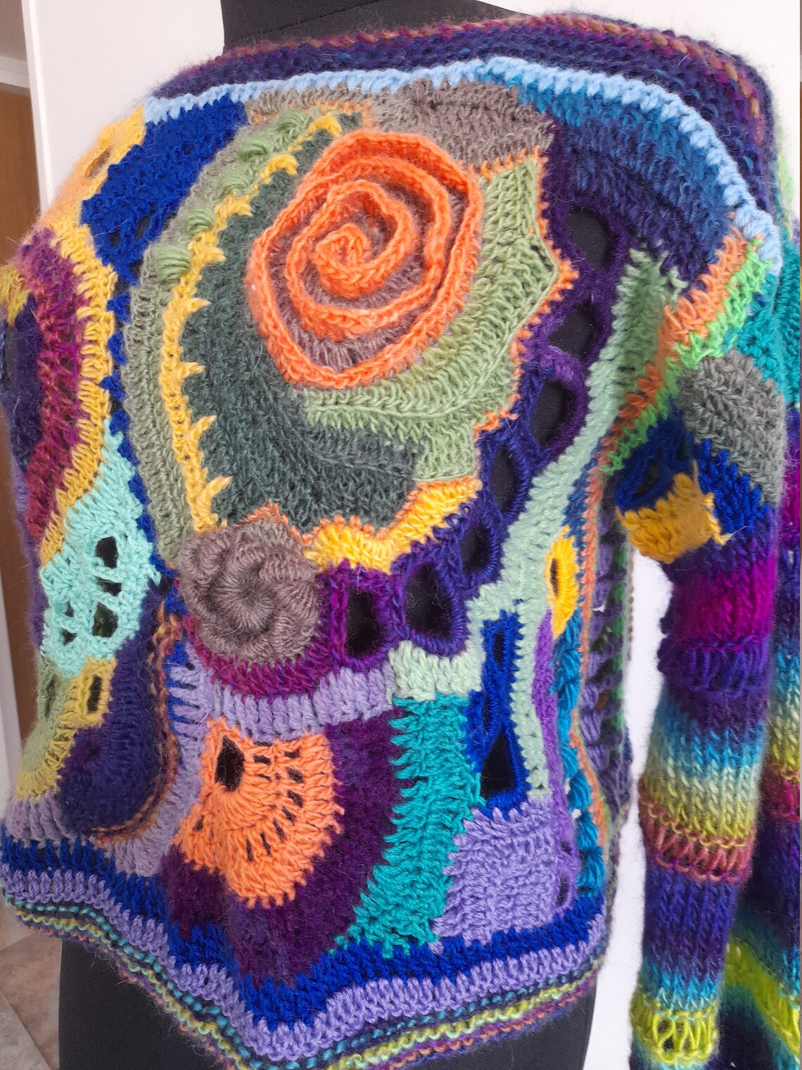 Oversize Freeform Crochet Crop Topsweater Patchwork Unique Etsy