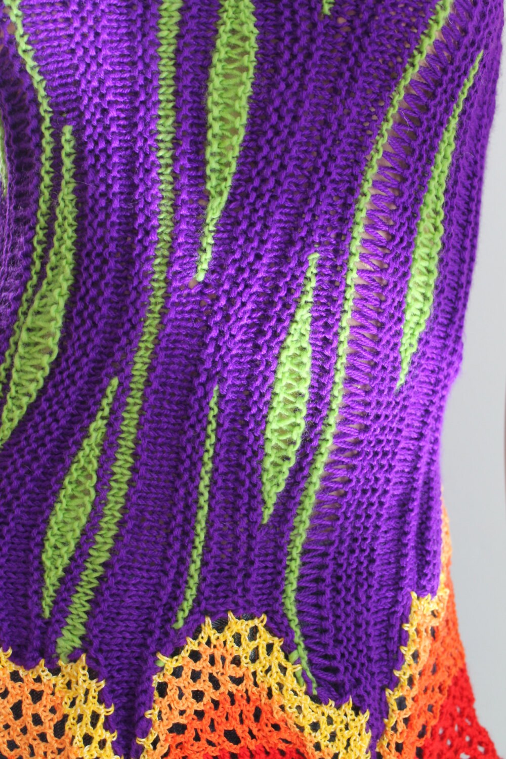 Unique Luxury Rainbow Hand Knit Crochet Sweater Top Tunic Etsy Australia