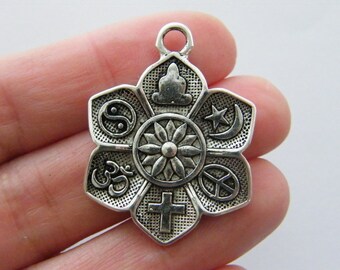 The OM collection 12 antique silver tone charms