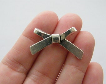 11777Y-F-401B 80pcs Antique Brass Tone Base Metal Spacers-Bow 10x5.5mm