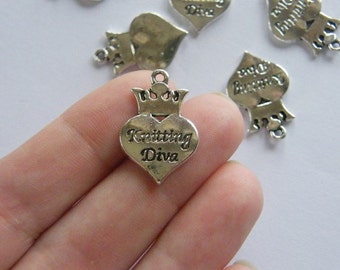 BULK 50 Twist pendants antique silver tone M66