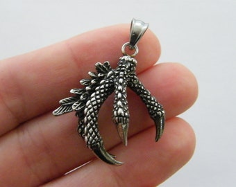 5 X Tibetan Silver EAGLE CLAW 3D 34mm x 23mm Charms Pendants