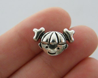 50 Spacer beads antique silver tone FS242