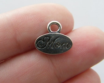 10 Hand OK symbol charms antique silver tone M955