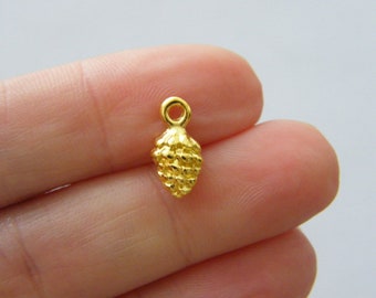 16 Pine cone charms antique bronze tone BC25