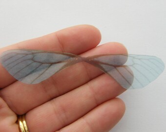8 Pink transparent dragonfly organza wings A1994