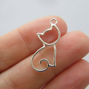 4 Cat charms silver plated A861