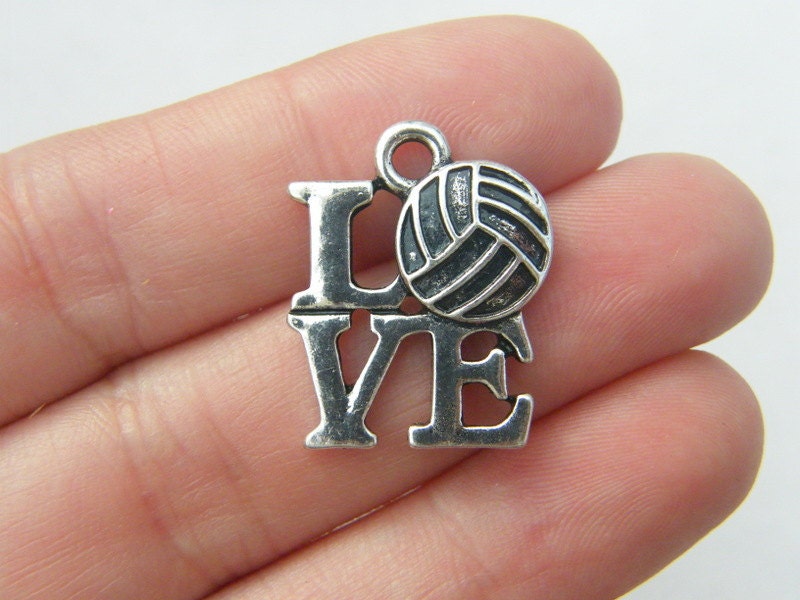 8-Piece Antique Volleyball Pendants