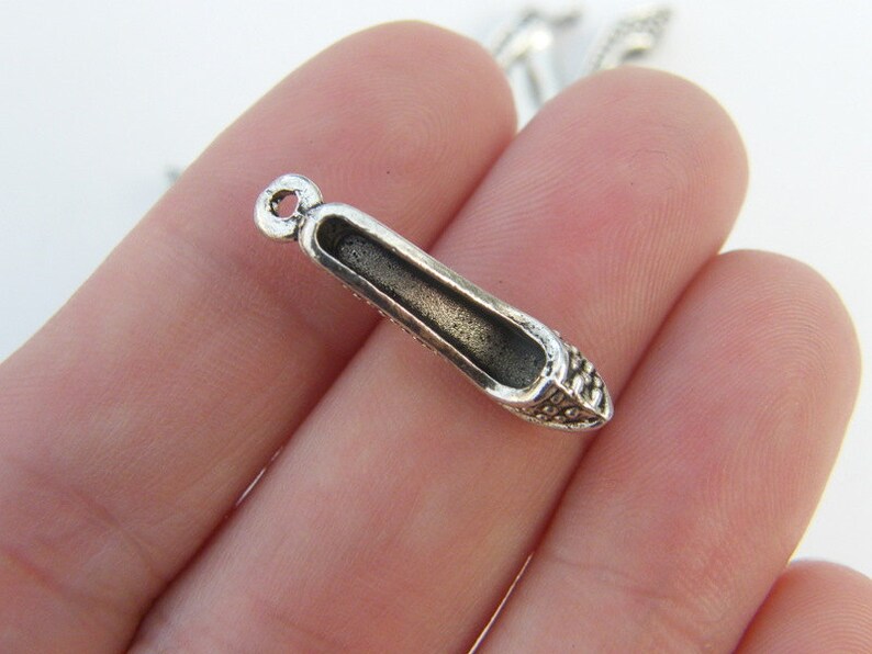 BULK 50 High heel shoe charms antique silver tone CA209 Etsy