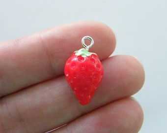 Resin 5pcs Charm Connector Jewelry Making Fruit Strawberry DIY Earrings Pendant Resin 5pcs Charm Connector Jewelry Making Fruit Strawberry DIY Earrings Pendant