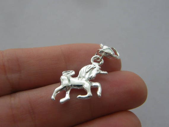 BULK 20 Unicorn clip on charms silver plated tone A495