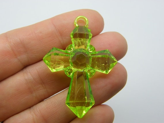クロスペンダント20個（ランダムミックス、透明アクリル製）C31 - Etsy