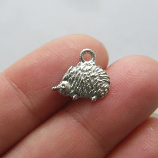 BULK 50 Hedgehog charms silver tone A699 - SALE 50% OFF