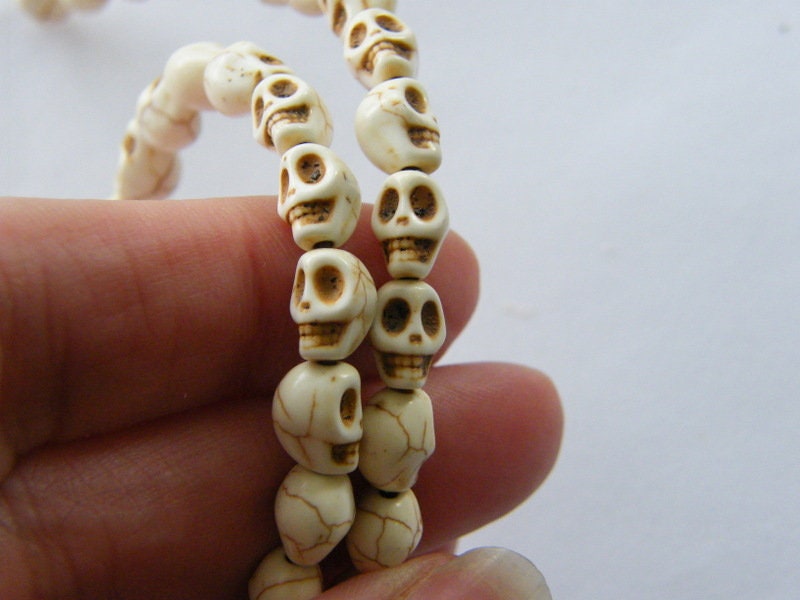 Skull Mala 108 White Bone Beads