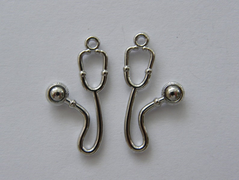 BULK 20 Stethoscope charms silver tone MD122 Etsy