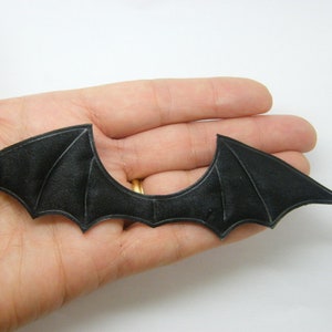6 Bat wings embellishment patches black material 01A