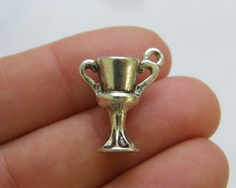 BULK 20 Trophy  charms antique silver tone P287