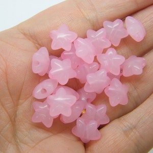 100 Pinke Imitat Jelly Star Perlen Acryl AB458