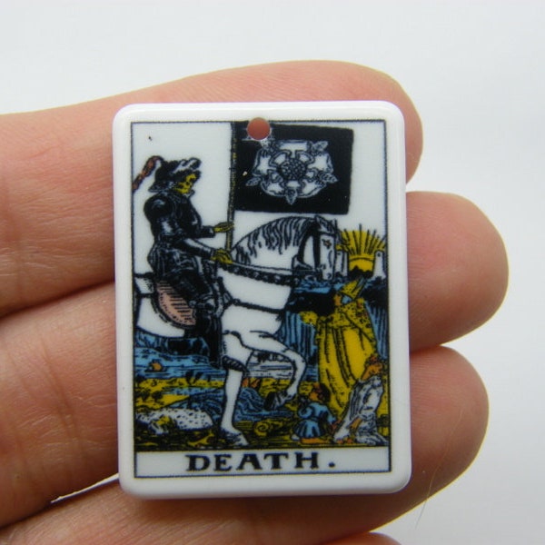 1 Death tarot reading card pendant resin HC410