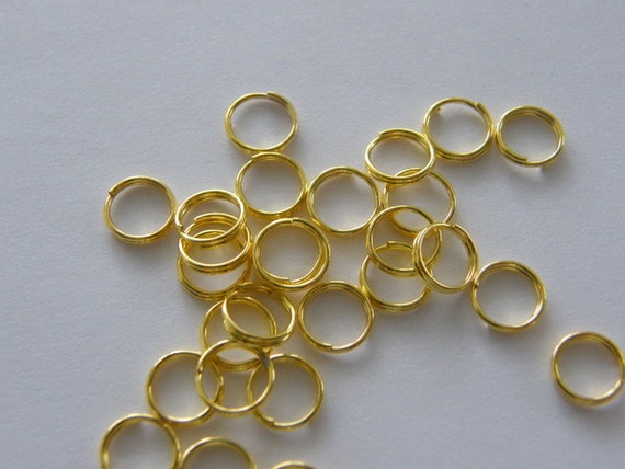 BULK 1000 Split rings 7mm gold tone